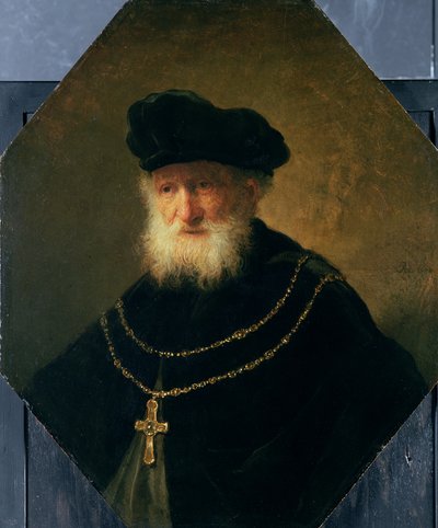 Head of an Old Man wearing a Cross by studio of Rembrandt Harmensz. van Rijn